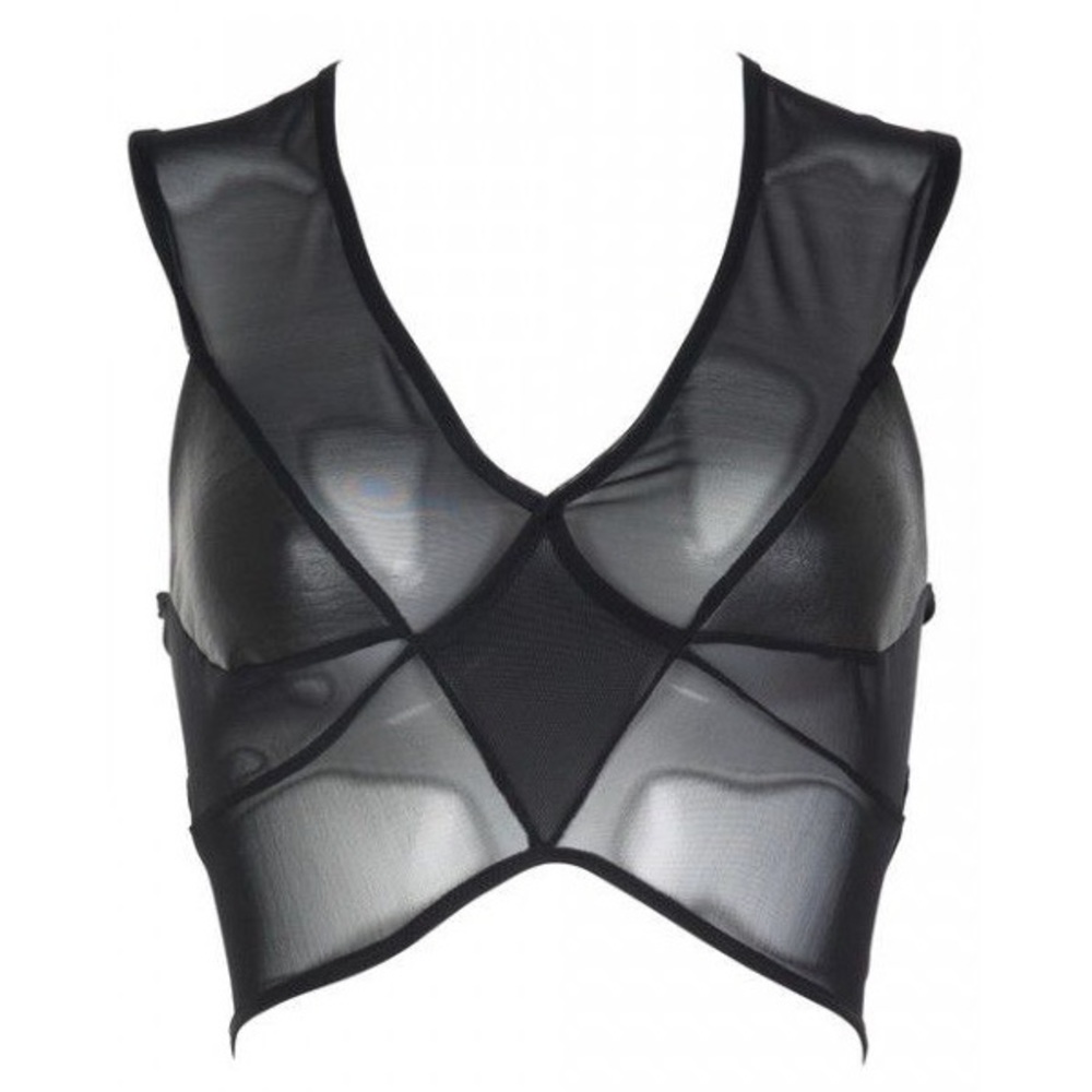 DSTM Jung Bra in Black Leather and Mesh Size 38